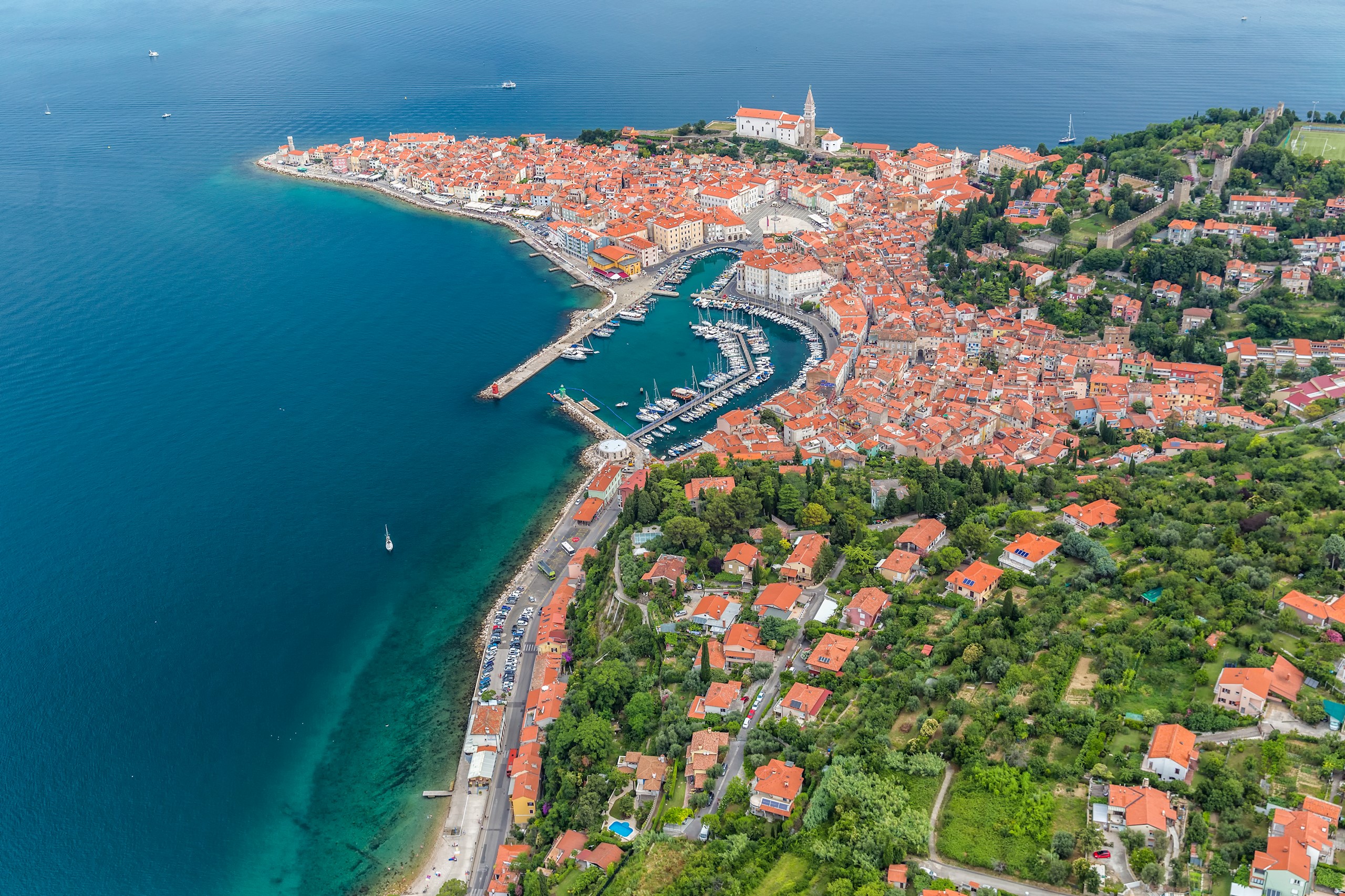 Portoroz spa resort on the Adriatic Sea with sea mud and brine thermal water in Slovenia