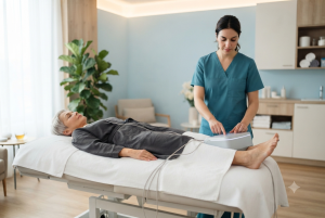 Elektrotherapie und Bewegungsapparat mit Heilbad für Schmerzbehandlung und Gelenke
