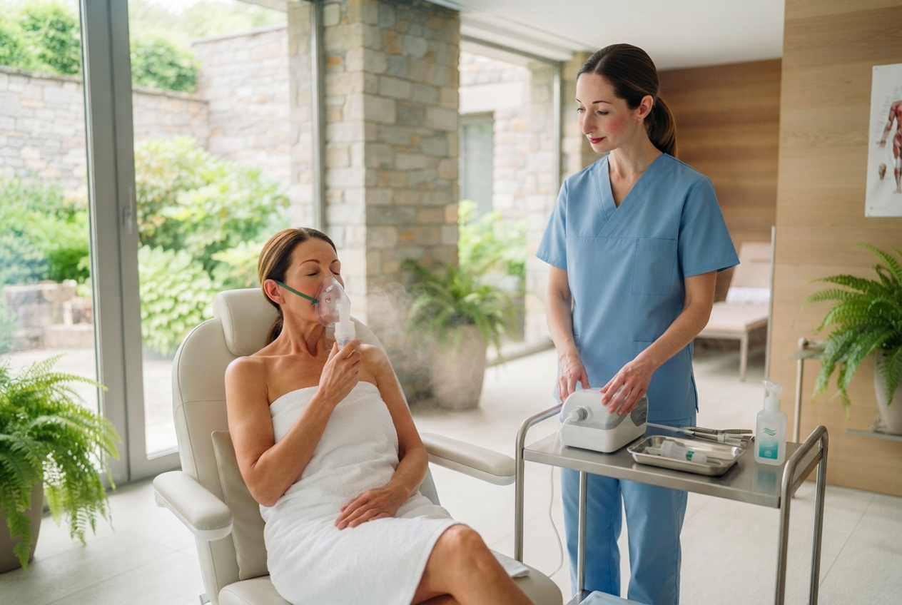 Inhalation und Aromatherapie mit Klimatherapie sowie Kuranwendungen für Atemwege und Bronchitis