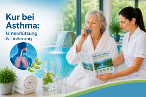 Asthma bronchiale und Inhalation mit Klimatherapie für Atemwege und Lungenfunktion