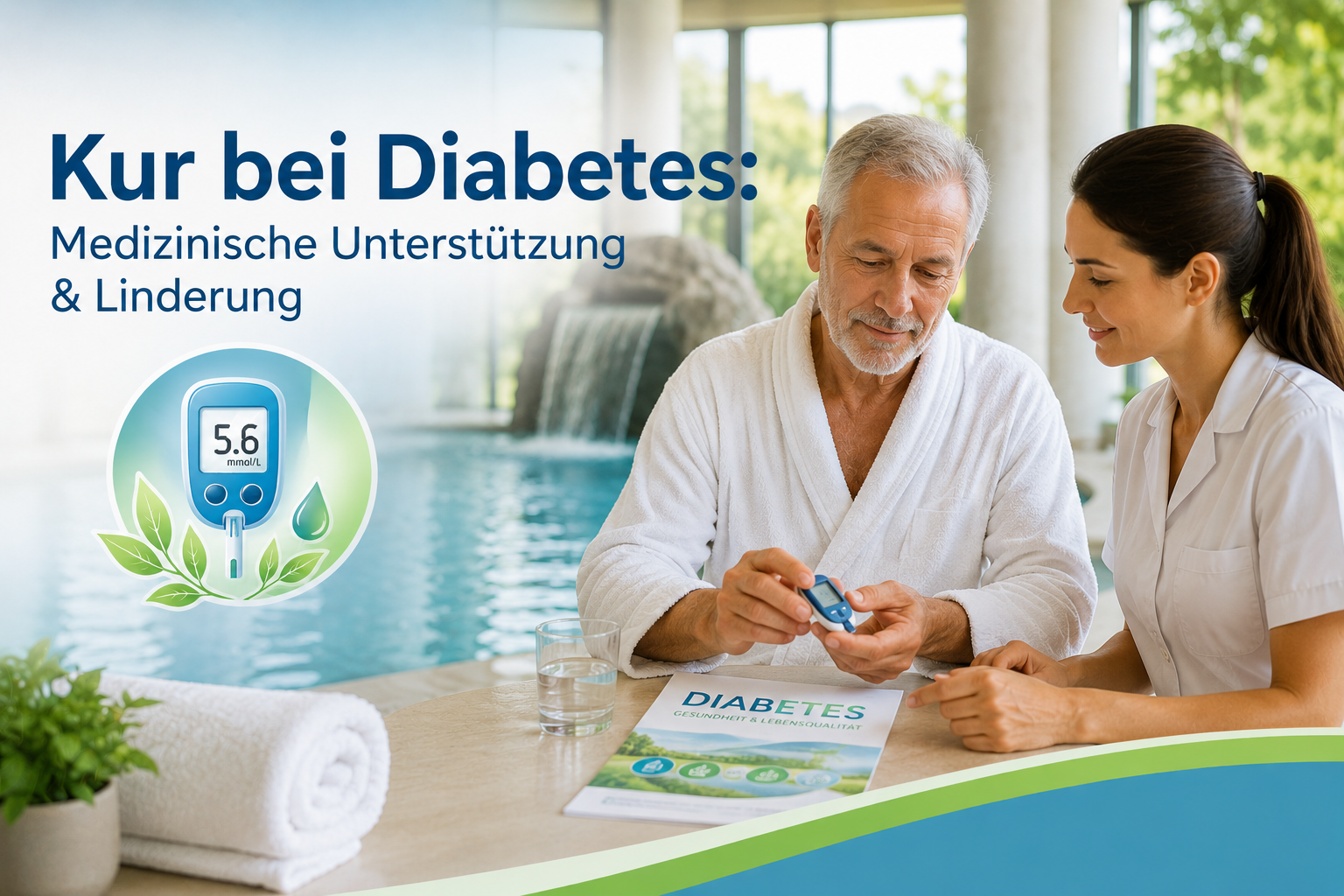 Diabetes und Trinkkur mit Mineralwasser sowie Kuranwendungen für Stoffwechsel und Diättherapie