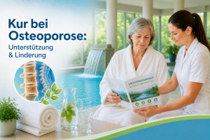 Osteoporose und Kuranwendungen mit Heilbad sowie Bewegungsapparat für Knochen und Gelenke