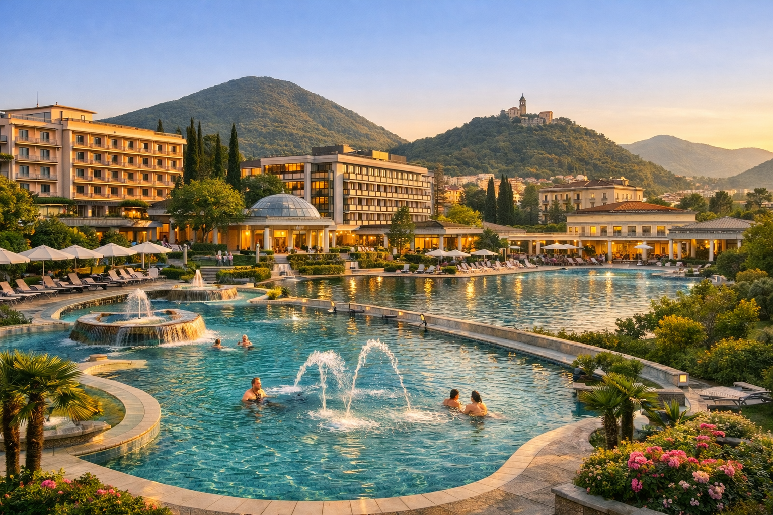 Kurorte in Italien: Abano Terme mit Jod-Brom-Thermalquellen und Fangopackungen für Gelenke